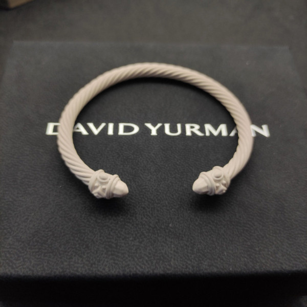 David Yurman 5mm White Colorful Enamel Cuff Bracelet, Fits Wrist Size 16cm - 20cm