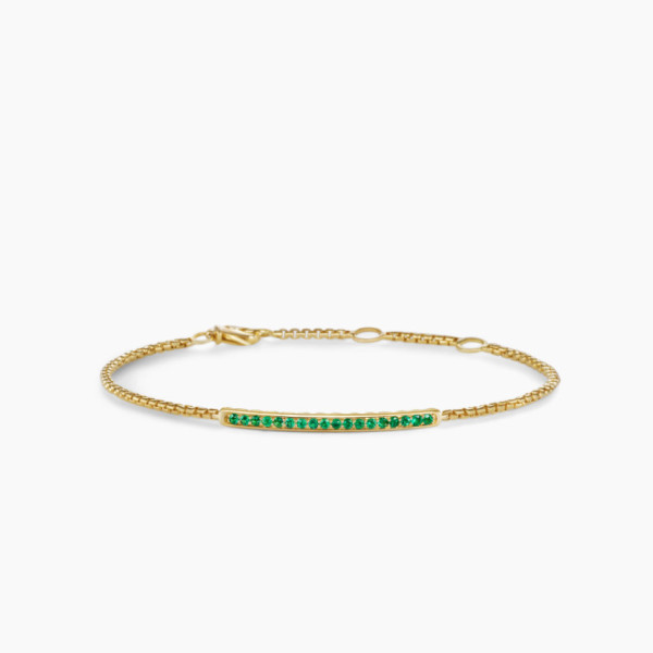 David Yurman 1.7mm Pav&Atilde;&copy; Bar Green Diamond Bracelet