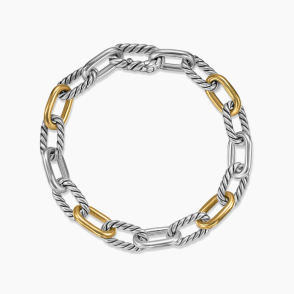 David Yurman 8.5mm Madison Chain Bracelet Gold and Silver
