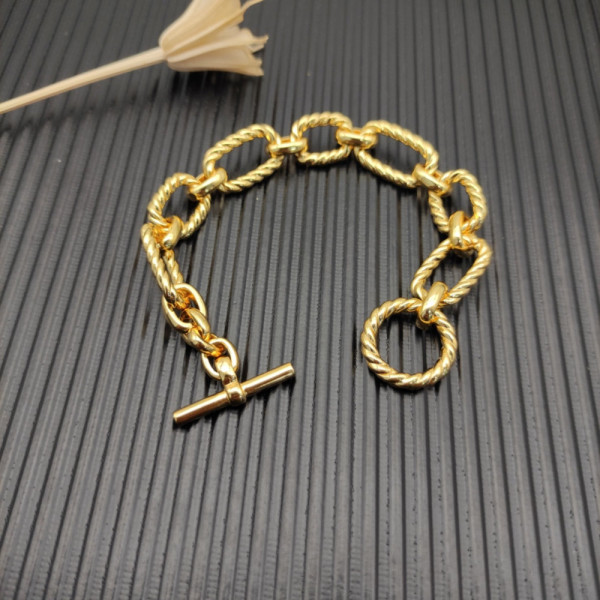 David Yurman Gold Twisted Cable Bracelet, 19cm