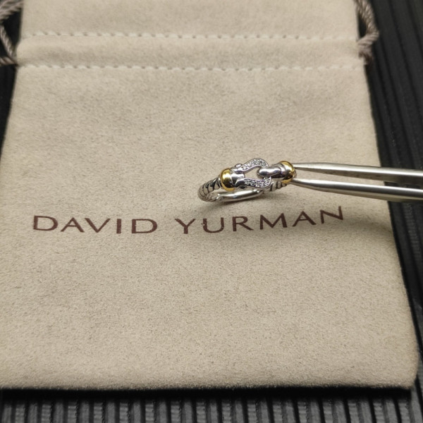David Yurman Gold and Silver 2mm Link Ring