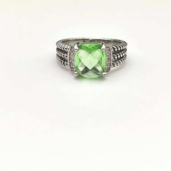 David Yurman Small Pav&Atilde;&copy; Green Diamond Rings