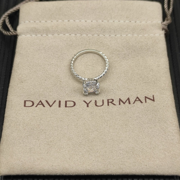 David Yurman 8mm Four-Prong White Diamond Ring