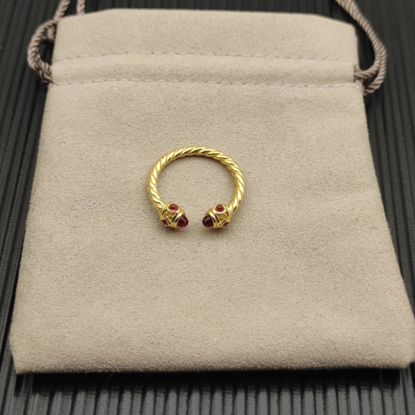 David Yurman 2.3mm Gold Renaissance Red Diamond Pav&Atilde;&copy; Ring
