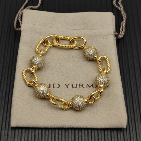 David Yurman Gold Madison Pav&Atilde;&copy; Bead Bracelet