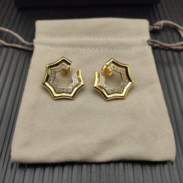 David Yurman Gold 27&Atilde;8.5mm Serrated Stacked Earrings