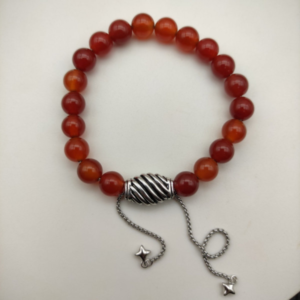 David Yurman 8mm Stretch Red Agate Bracelet