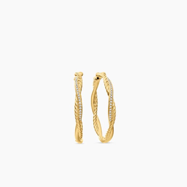 David Yurman Gold 42mm Infinity Hoop Earrings