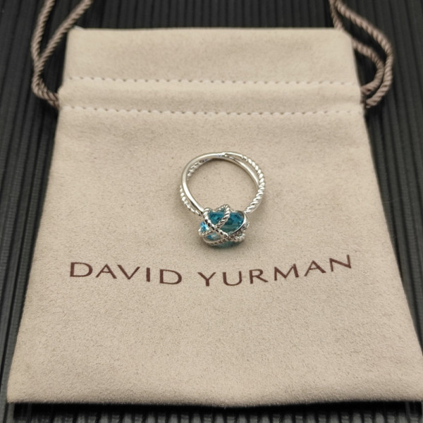 David Yurman 11mm Hexagon Blue Pav&Atilde;&copy; Diamond Ring
