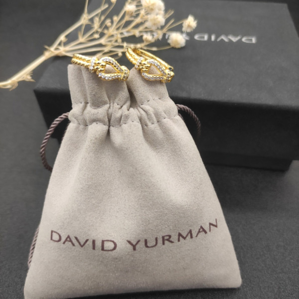 David Yurman Gold-Tone Cable Hoop Earrings