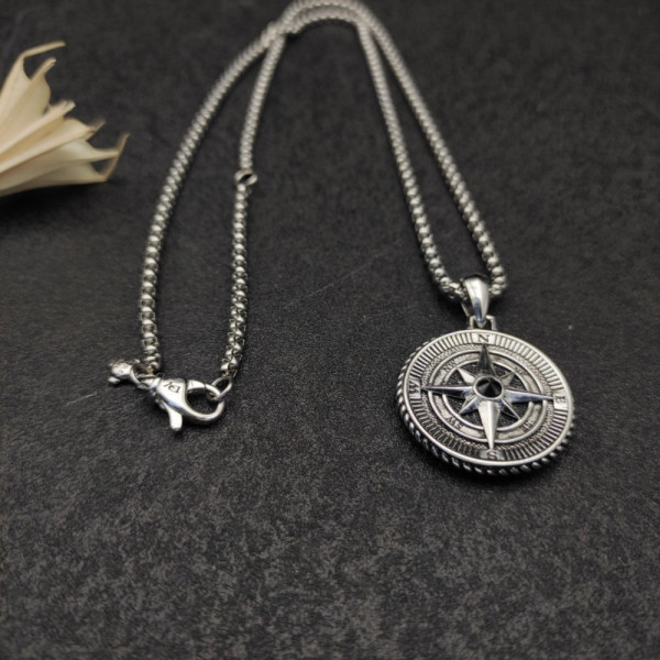 David Yurman Compass Black Diamond Pendant Necklace