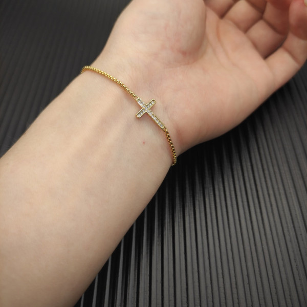David Yurman Gold 15&Atilde;10mm Cross Bracelet