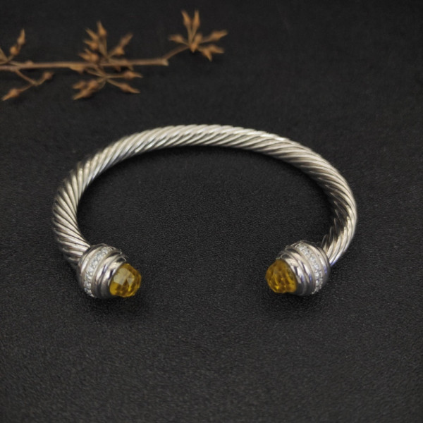 David Yurman 7mm Yellow Diamond-Set Cable Cuff Bracelet