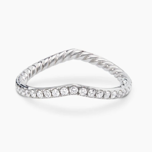 David Yurman Silver Heart Pav&Atilde;&copy; Diamond Ring