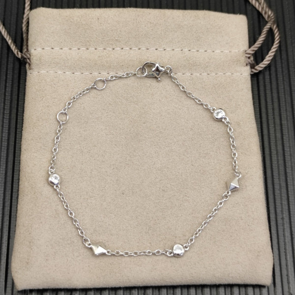 David Yurman Sterling Silver Small Modern Pav&Atilde;&copy; Diamond Bracelet