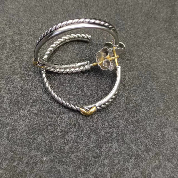 David Yurman Silver X Pav&Atilde;&copy; Diamond Twisted Cable Earrings
