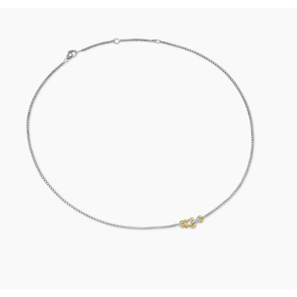 David Yurman Gold and Silver 16.2mm Small Link Pendant Necklace