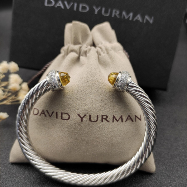 David Yurman 7mm Full Pav&Atilde;&copy; Yellow Diamond Cable Bracelet