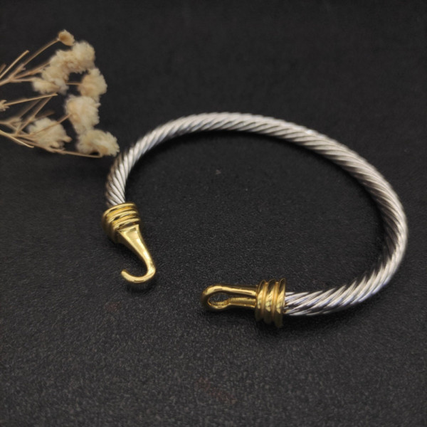David Yurman 5mm Gold-Tone Hook-End Cuff Bracelet