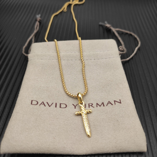 David Yurman Gold Petal Dagger Necklace