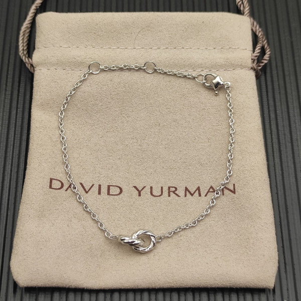 David Yurman 8mm Sterling Silver Double Ring Cable Bracelet
