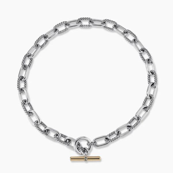 David Yurman 11mm Gold and Silver Twisted Cable Necklace, 48cm