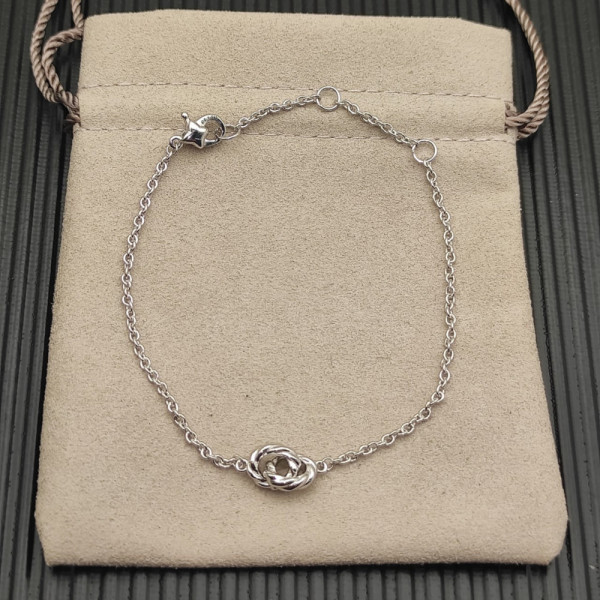David Yurman 8mm Sterling Silver Double Ring Cable Bracelet