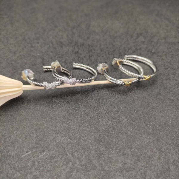 David Yurman X Cable Hoop Earrings Silver