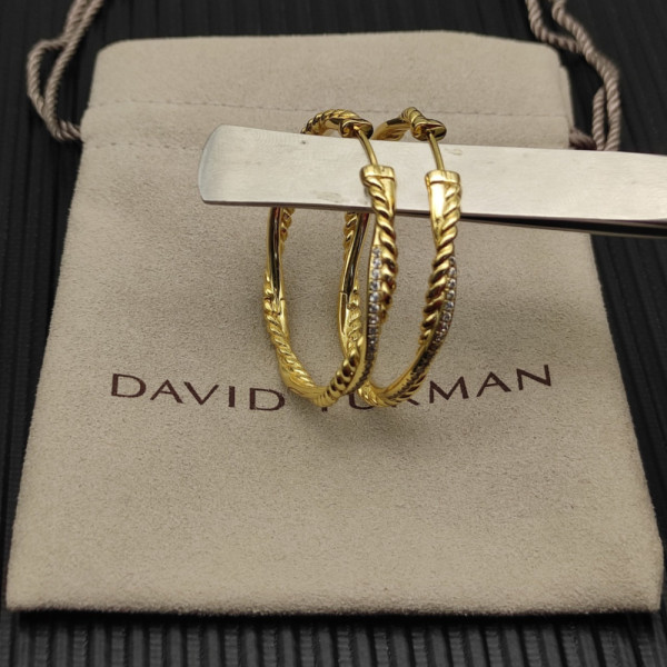 David Yurman Gold 42mm Infinity Hoop Earrings