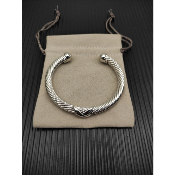 David Yurman 7mm Silver Single X Bracelet