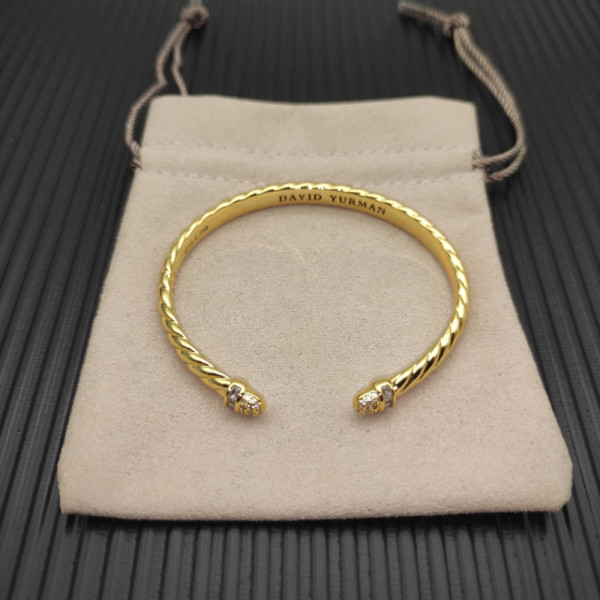 David Yurman 6.2mm Gold Engraved Cable Bangle Bracelet