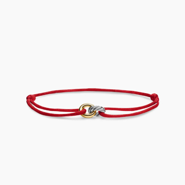 David Yurman Red Double Ring Nylon Cord Bracelet