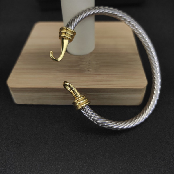 David Yurman 5mm Gold-Tone Hook-End Cuff Bracelet