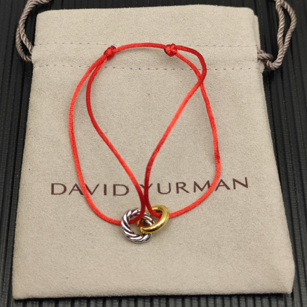 David Yurman Red Double Ring Nylon Cord Bracelet