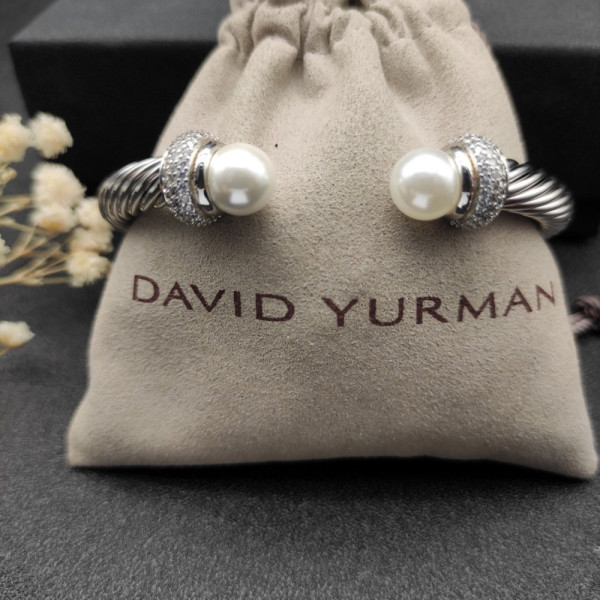David Yurman 7mm Full Pav&Atilde;&copy; Diamond Pearl Cable Cuff Bracelet