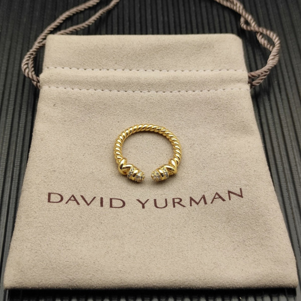 David Yurman Gold Pav&Atilde;&copy; Cable Wrap Ring