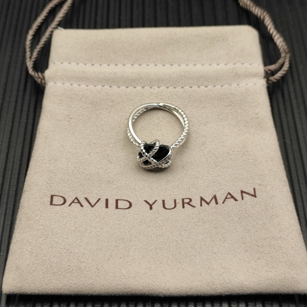 David Yurman 11mm Hexagon Black Pav&Atilde;&copy; Diamond Ring