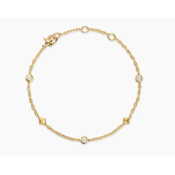 David Yurman Gold Small Modern Pav&Atilde;&copy; Diamond Bracelet