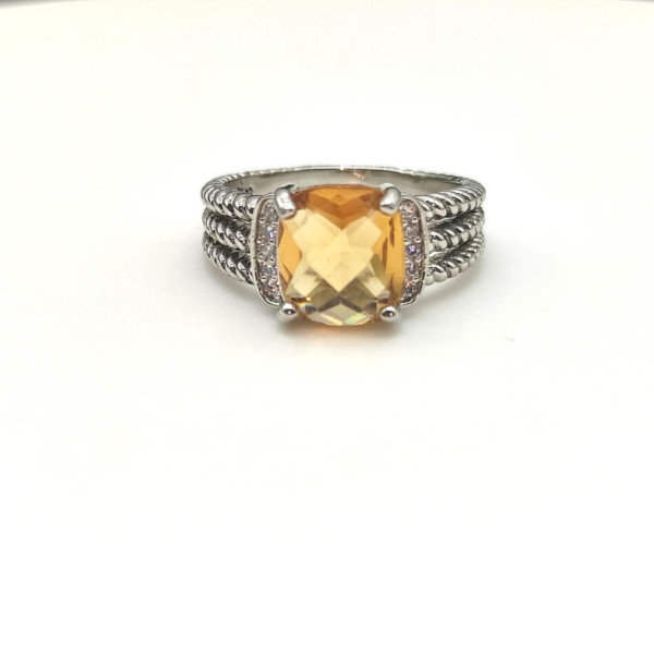 David Yurman Small Pav&Atilde;&copy; Yellow Diamond Ring