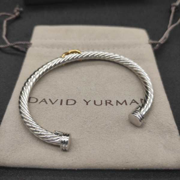 David Yurman 5mm Cable Cuff Bracelet with Single X Station Accent