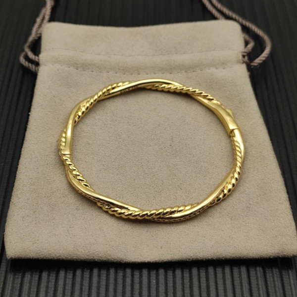 David Yurman 4.4mm Gold Small Infinity Interwoven Bangle Bracelet
