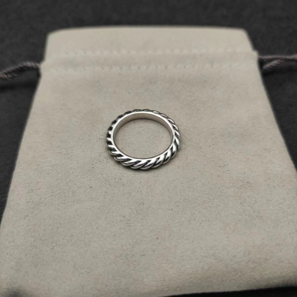 David Yurman 3mm Cable Single Row Ring Silver