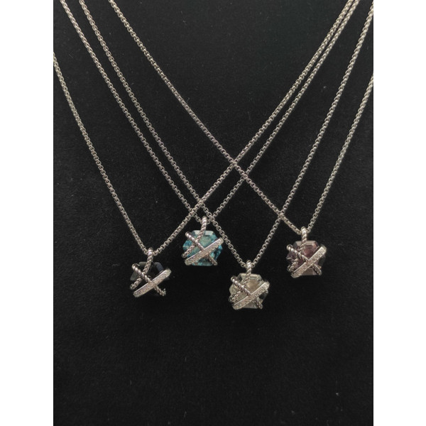David Yurman 11mm Hexagonal Gemstone Pendant Necklace