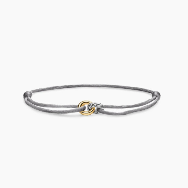 David Yurman Grey Double Ring Nylon Cord Bracelet
