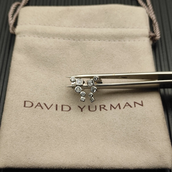 David Yurman Sterling Silver 15mm Ear Climber Stud Earrings