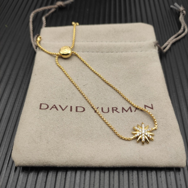David Yurman Gold-Tone 13mm Pave Star Bracelet