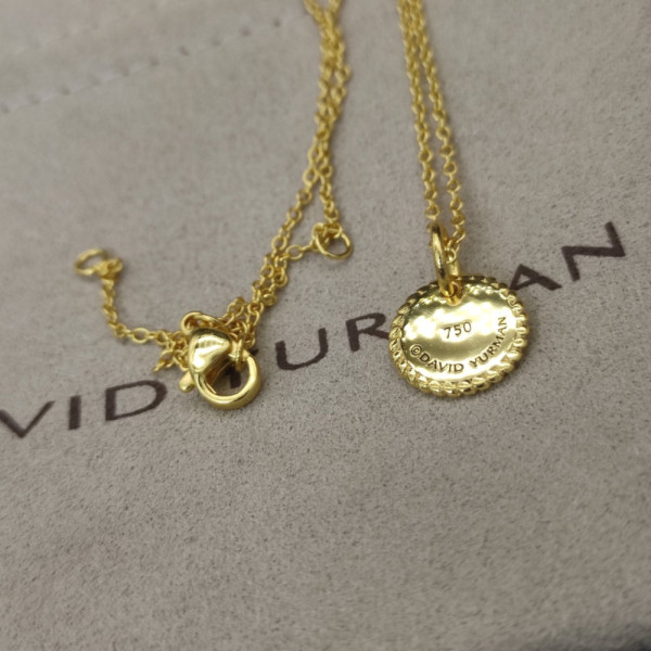 David Yurman Cross Medallion Pendant Necklace Gold