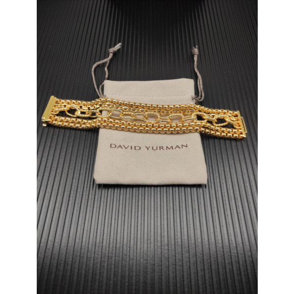 David Yurman Gold-Tone 29mm Multi-Row Chain Bracelet