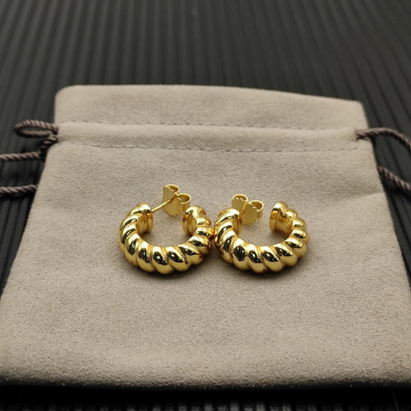 David Yurman 20.5x20mm Gold Cable Spiral Hoop Earrings