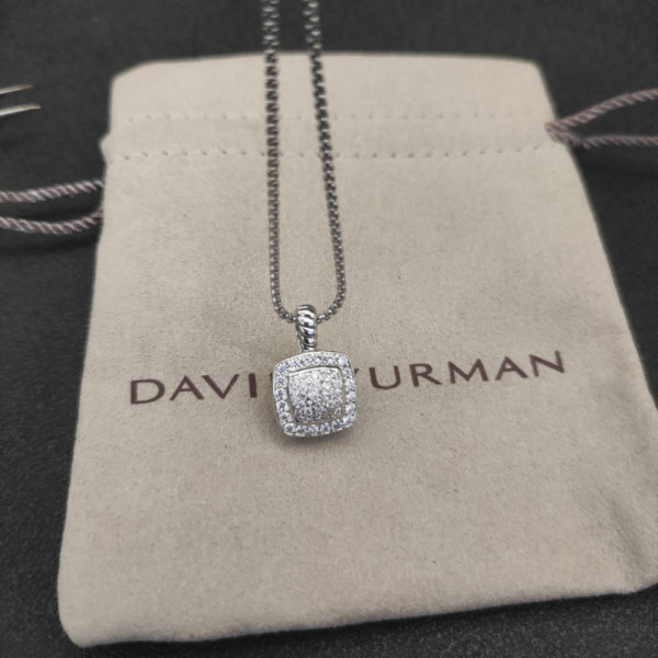 David Yurman 7mm Cushion-Cut Fully Pav&Atilde;&copy; Diamond Necklace